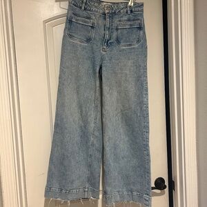 PAIGE Harper Wide Leg Ankle Vintage Jeans in Zayden Distressed Wash 27